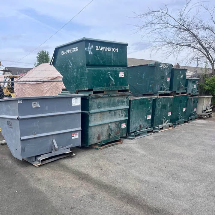 Self Dumping Material Handling Forklift Trash Dumpster Hoppers - 1/2 Yard up to 4 Yard Sizes
